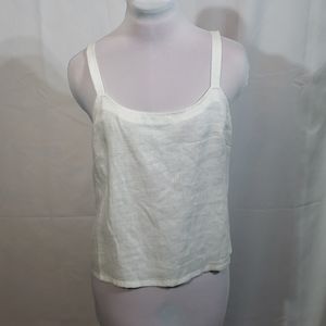 NWT Dana Buchman White Sleeveless Linen Top Sz 2